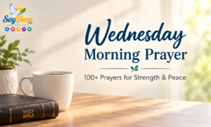 Wednesday morning prayer with a Bible, coffee mug, and warm natural light