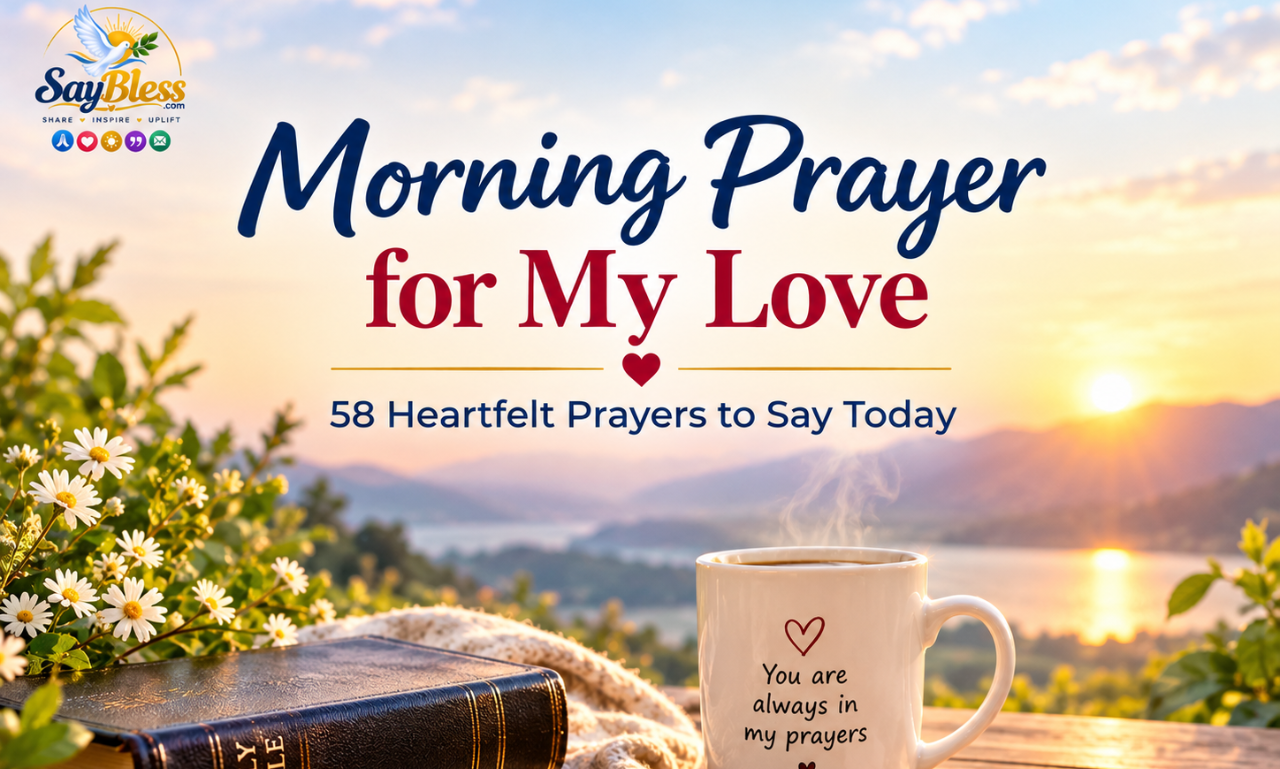 Morning prayer for my love with a Bible and peaceful morning light